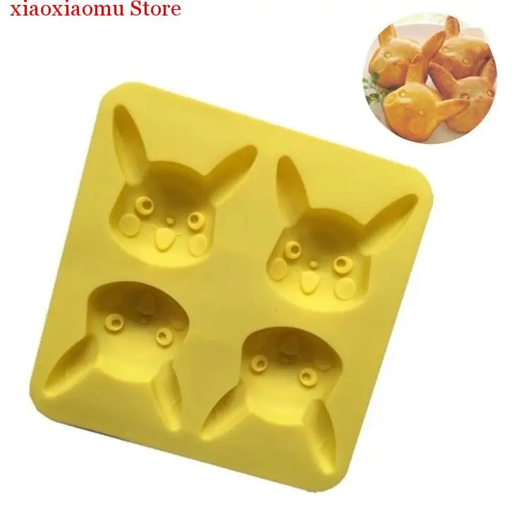 

4 Hole Pikachu Rabbit Cookie Mold Cartoon Silicone DIY Molds Fondant Cake Candy Creative DIY Chocolate Kitchen Pasty Mould