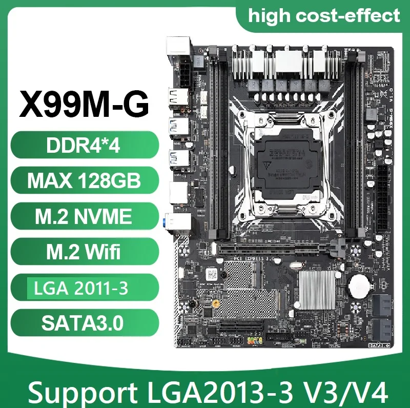 

X99M-G материнская плата с поддержкой Xeon E5 V3 V4 LGA2011-3 DDR4 RAM NVME SSD M.2 SATA 3,0 USB3.0 PCIE 16X E52620V3 2650V3cpu