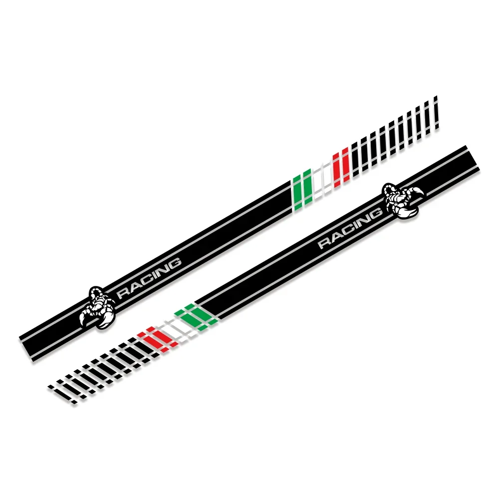 

Виниловая пленка для автомобильной упаковки для Fiat 500 Abarth Racing, комплект наклеек на боковые рокеры, наклейка из ПВХ, автомобильные аксессуары, украшение на экстерьер