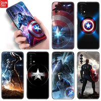 marvel captain america shield silicone phone case for xiaomi redmi note 11 11s 11t 11e 10 10t 10s 9s 8t 9 8 7 pro 5g black cover