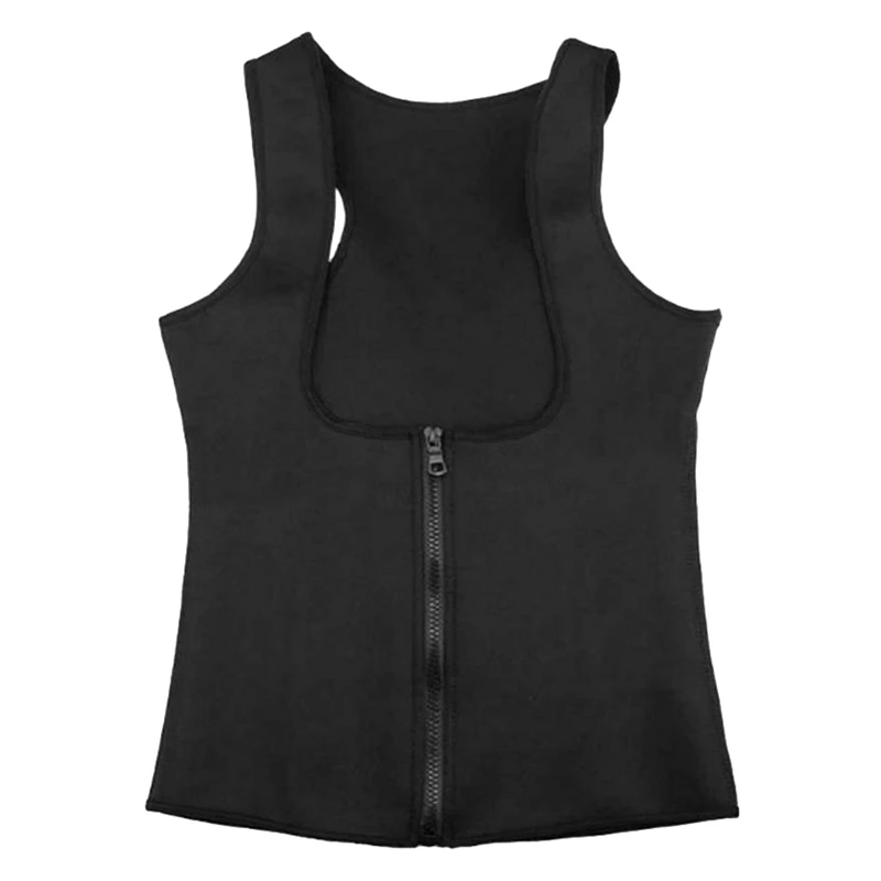 

Women Waist Trainer Vest Sauna Suit For Zipper Corset Body Shaper For Sport Fitness Gym Workout Tank Top
