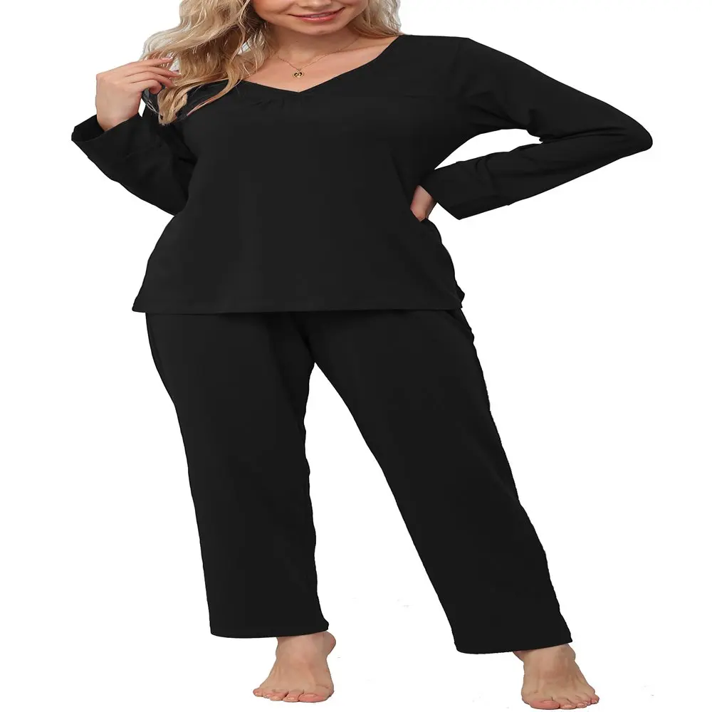 

Women`s Pajamas Set Long Sleeve Shirts and Long Pants 2 Piece Pjs Sleepwear with Pockets