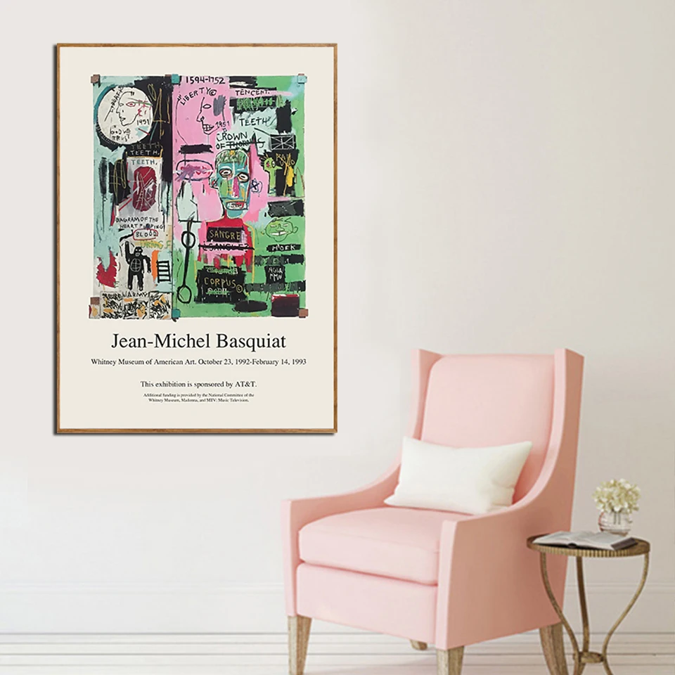 HD джинсы с принтом Мишель баскиат Абстрактная живопись Изысканная холст галерея