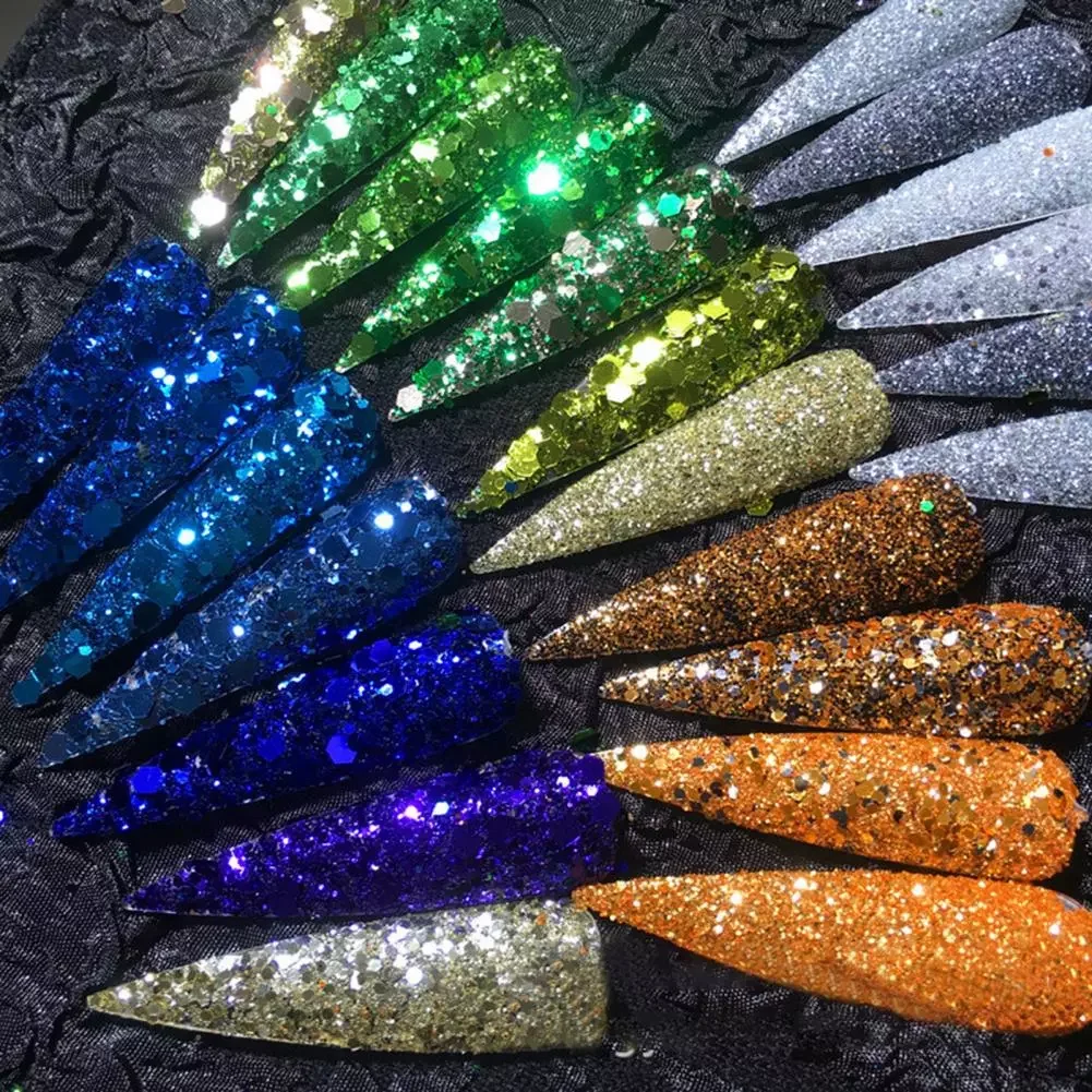 

NEW2023 Nail Sequins 1 Set Stylish Glitter Luxury Sparkling Nail Sequins Nail Ornaments for Girl