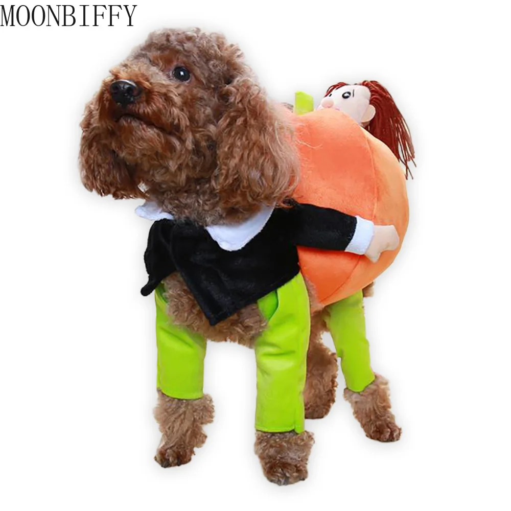 

Смешной костюм для домашних животных, костюм для косплея с тыквой для кошек, Рождественская одежда на Хэллоуин для собак, одежда для вечерин...