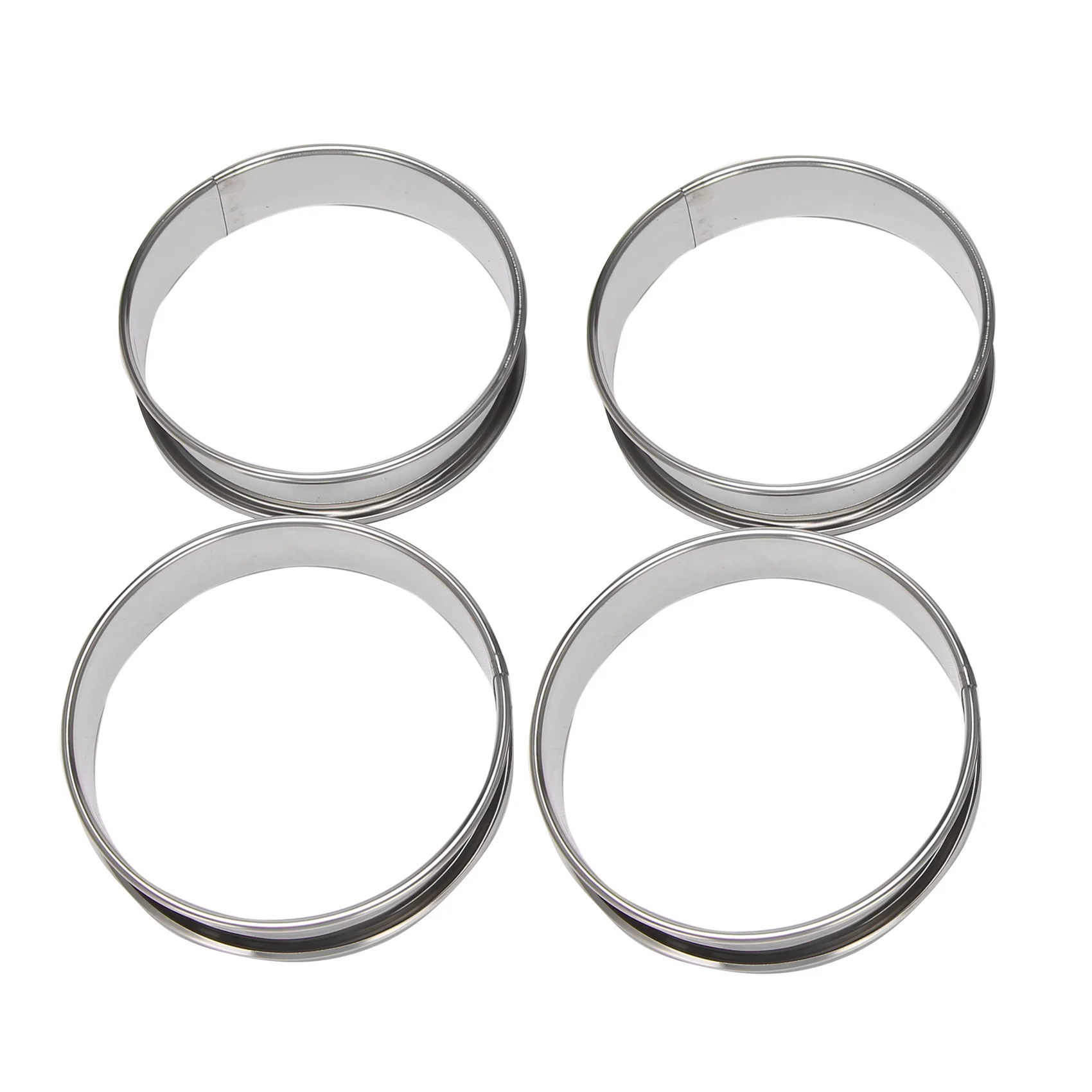 

4 Inch Muffin Rings Crumpet Rings Set of 10 Stainless Steel Muffin Rings Molds Double Rolled Tart Rings Round Tart Ring