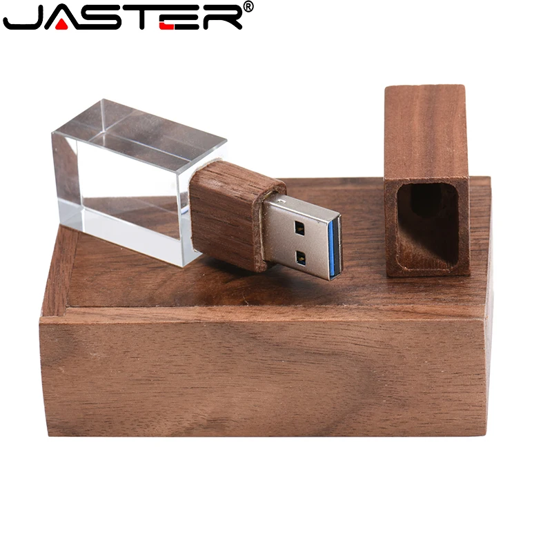 

JASTER Stylish wooden crystal creative USB 2.0 flash drive 4GB 8GB 16GB 32GB 64GB Photography Memory storage U disk FREE LOGO