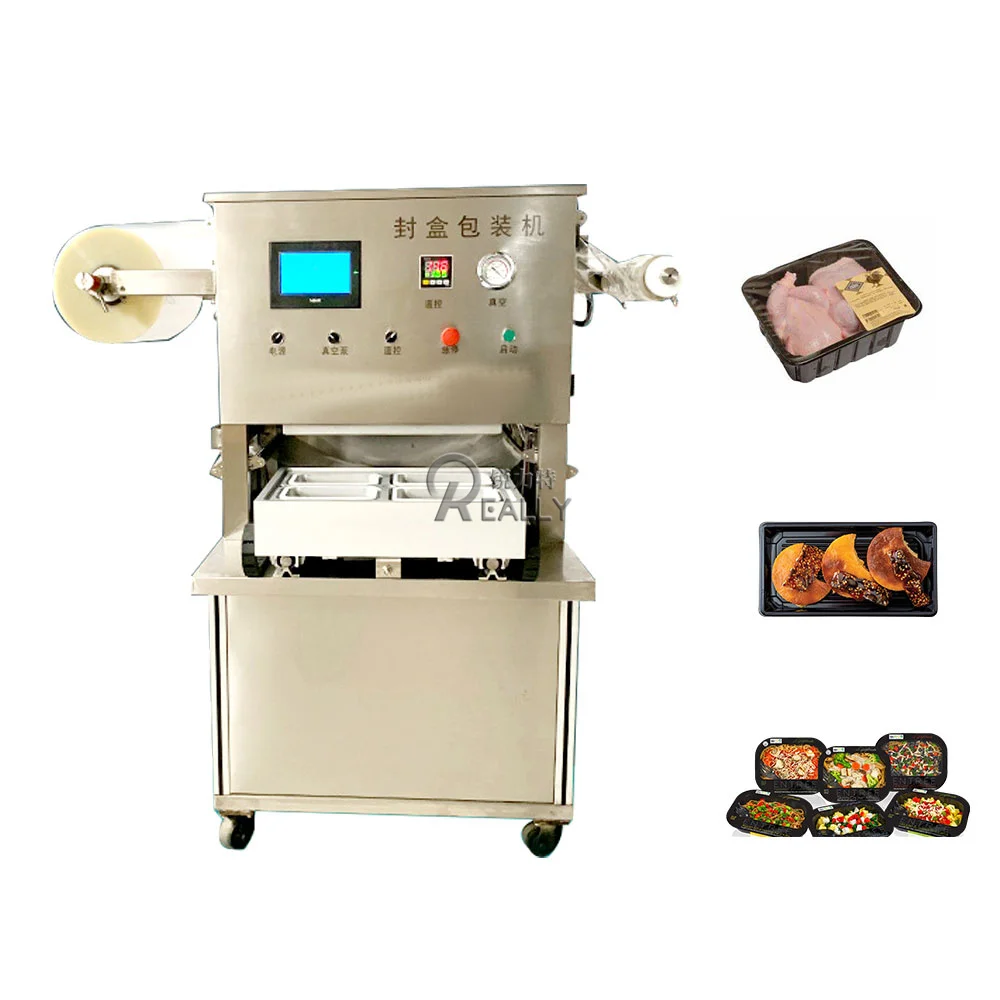 

CE Meat Packing Machine Tray Sealer Food Container Sealing Machine Table Top Vacuum Packing Machine