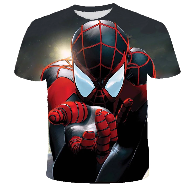 

Boys Marvel Kids Clothes 2021 New Summer Spiderman 3D Print Short Sleeve T-shirt Casual Breathable Funny T Shirts Tops Plus Size
