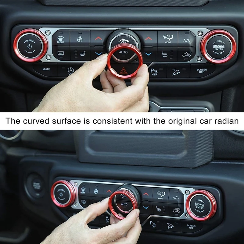 Крышка ручки переключателя кондиционера для 2018-2021 Jeep Wrangler JL JLU &amp Gladiator JT