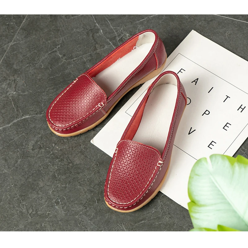 

Autumn Shoes for Women Sneakers Platform Shoes Casual Round Head Genuine Leather Loafers Women's Shoes Flats Women Loafers
