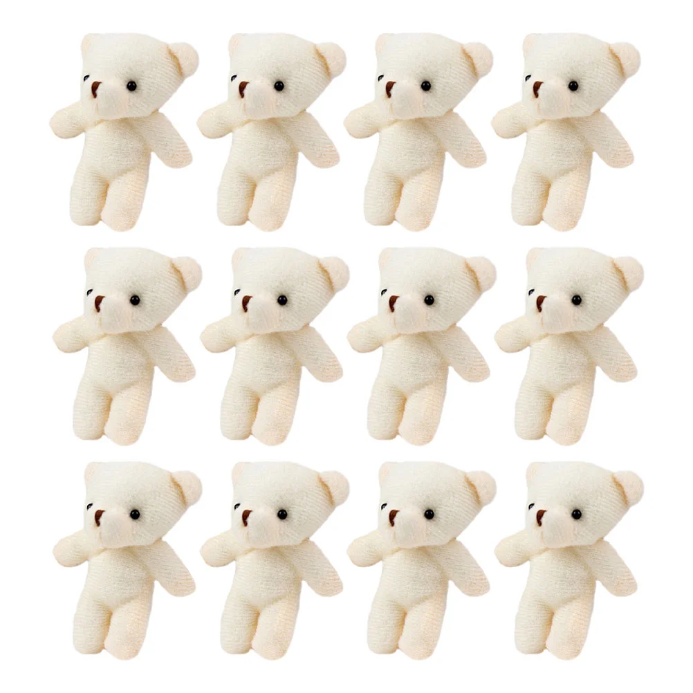 

12 Pcs Mini Bag Accessories Wear-resistant Bear Figurines Wedding Decor Decorative Tiny Bears Infant Toys Pendant Keychain