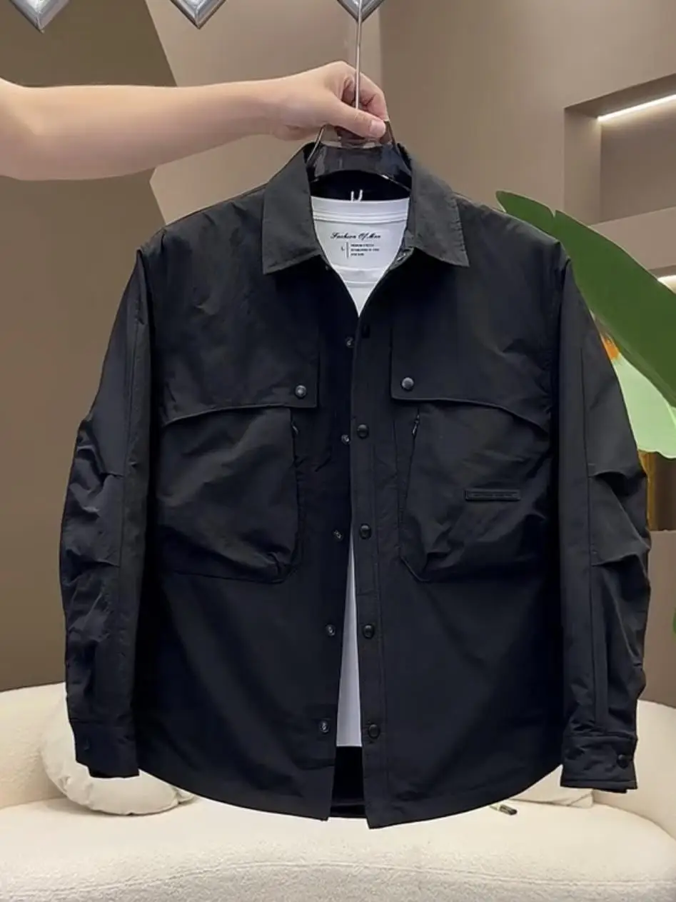 Autumn and Winter Deconstruction Draping Cutting/three-dimensional Cutting Casual Cargo Cotton-padded jacket Men's Fashion Br...