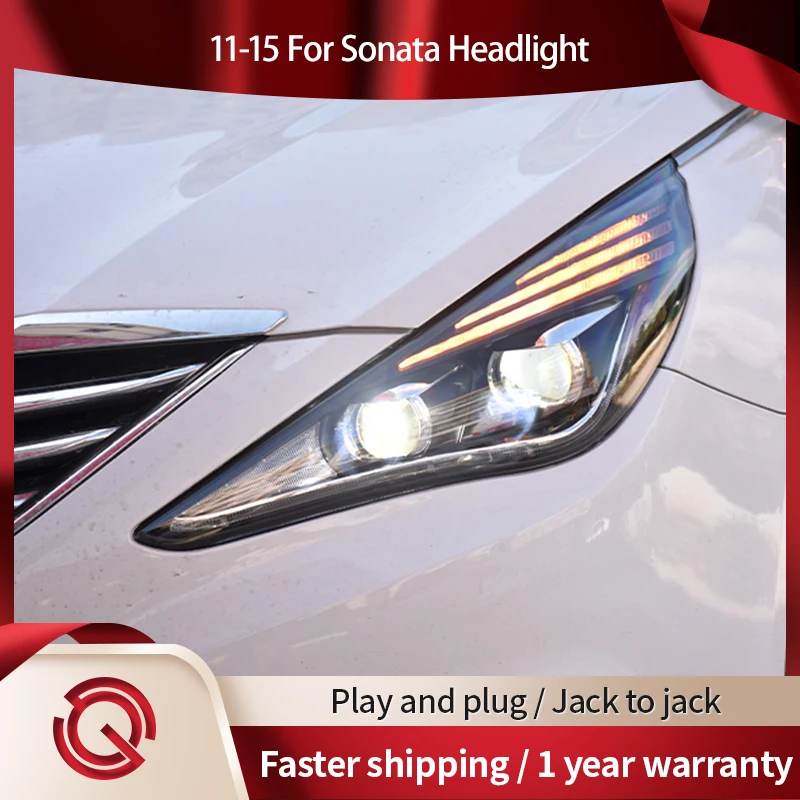 

Автомобильные фары, Стайлинг, головного света, для Hyundai Sonata 8-го поколения 2011-2015, детали DRL, синий запуск, анимация, демонический глаз, Be-ксенон...