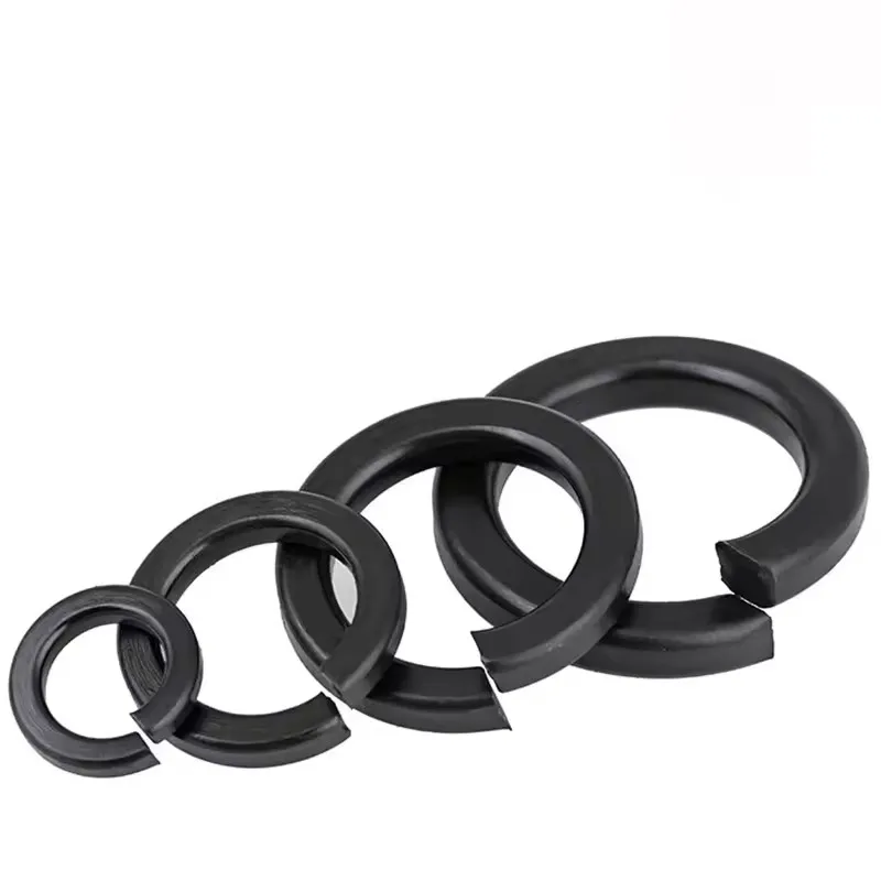 Стальная пружинная шайба M2 M2.5 M3 M3.5 M4 M5 M6 M8 M10 M12 M14 M16 M20 M24 DIN127 GB93 черного цвета класс