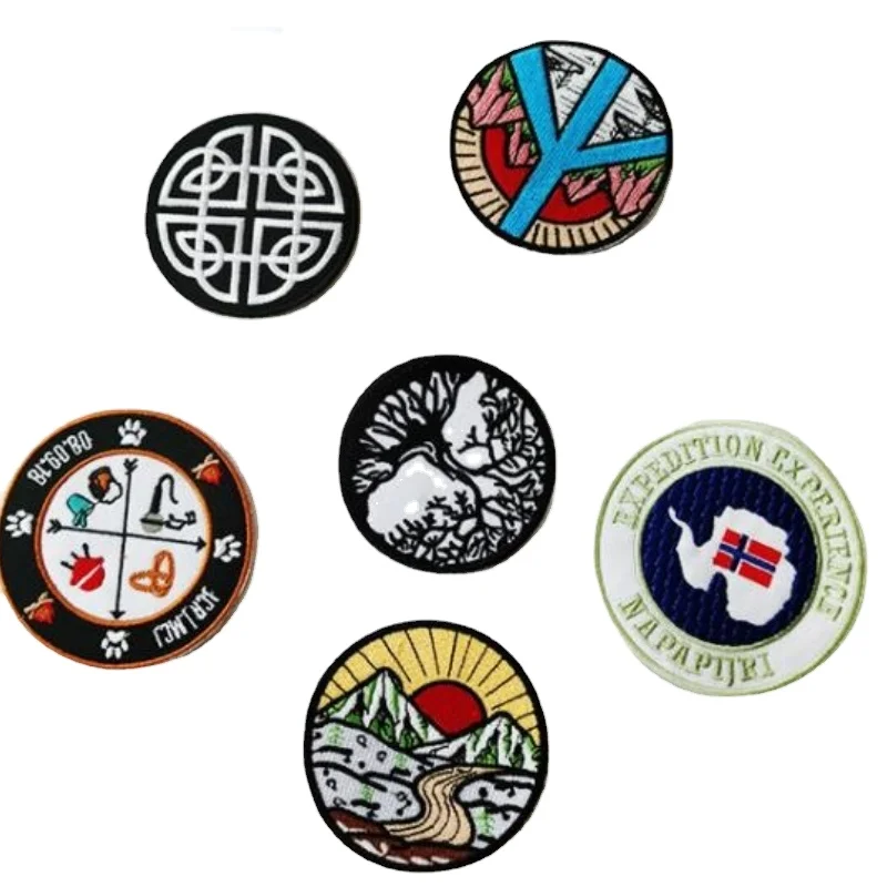 

20pcs/Lot Round Luxury Embroidery Patch Compass Ring Music Mountain Sun Strange Things Clothing Decoration craft diy Applique
