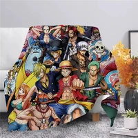 fashion one piece luffy flannel blankets 3d print anime sofa travel teens women men for beds home living portable travel