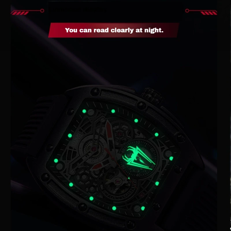 Механические полые деловые мужские механические часы с винной бочкой