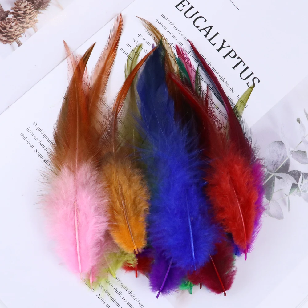 50pcs Natural Rooster Feathers High Quality Cock Chicken Feather for needlework Accessory Crafts Skirt/Dress Sewing Decoration