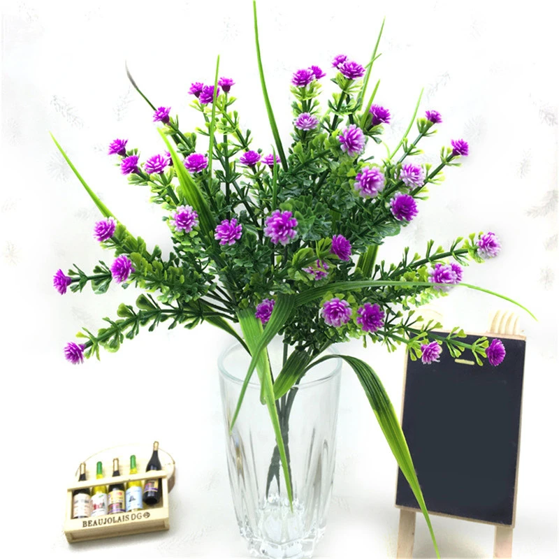 

Simulation Plastic Flower Full of Gypsophila Small Rose Simulation Bouquet Outdoor Flower Trough Decoration Wedding Decoration