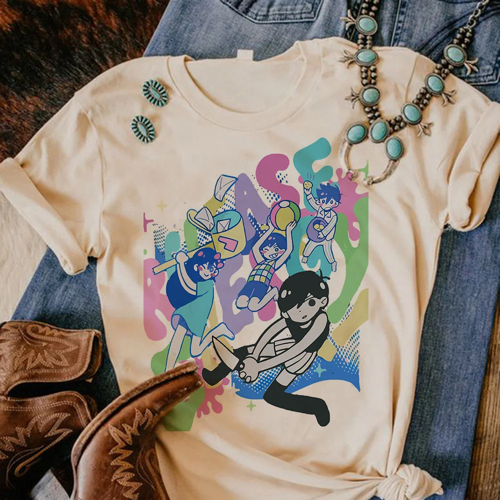 

Топ Omori Женский, уличная одежда, летняя комиксная футболка с графическим принтом для девушек, уличная одежда в стиле Харадзюку