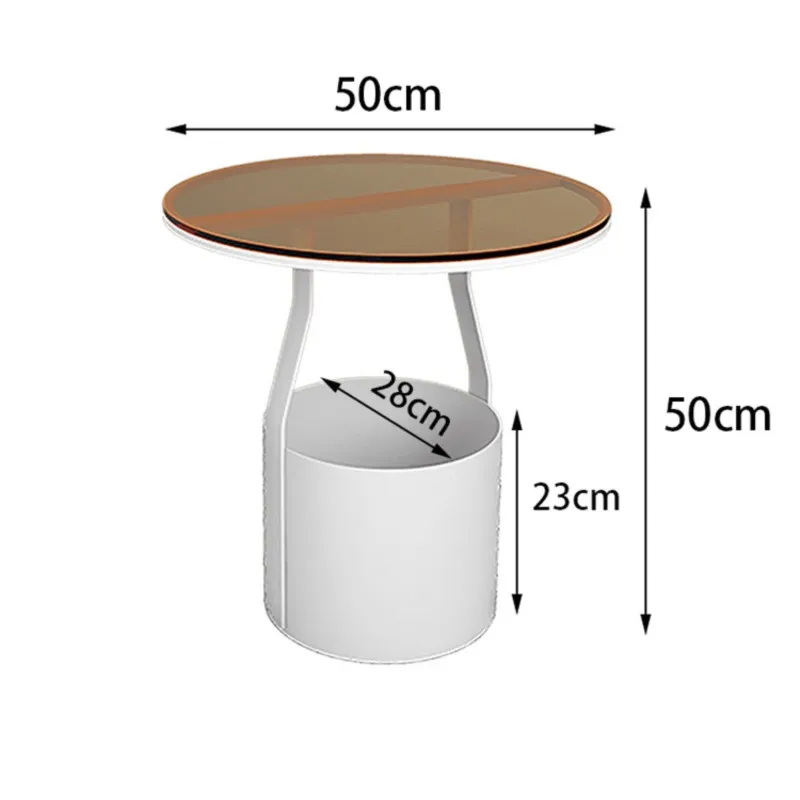 Круглый прикроватный столик с 2 столешницами дизайн в ассортименте
