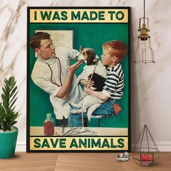 

Забавный металлический жестяной ретро знак «Я был сделан для защиты животных», винтажный алюминиевый знак для дома, сада, кофе, Настенный декор 8x12 дюймов