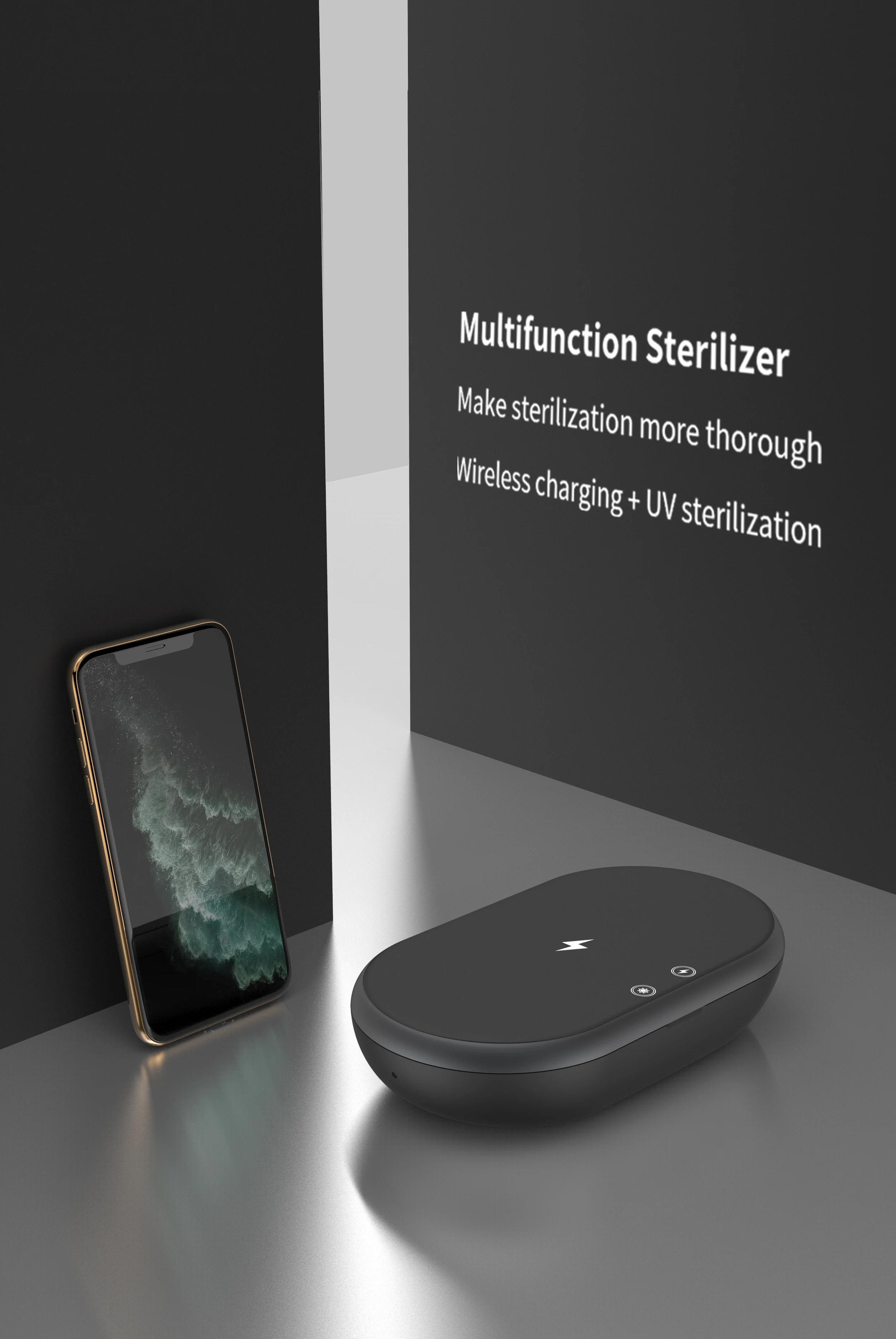 

New Arrival Sterilizer Box with Phone Wireless Charger Sanitizing UV Phone Sanitizer UV Sanitizing Box