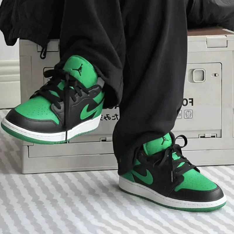 Jordan Air 1 низкие классические трендовые спортивные кеды в стиле ретро зеленые