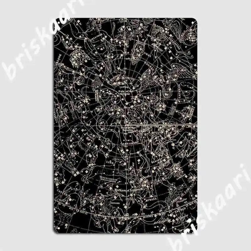 

Звезды созвездия карта металлический знак клуб кинотеатр дизайн стены Жестяная Табличка с надписью постеры