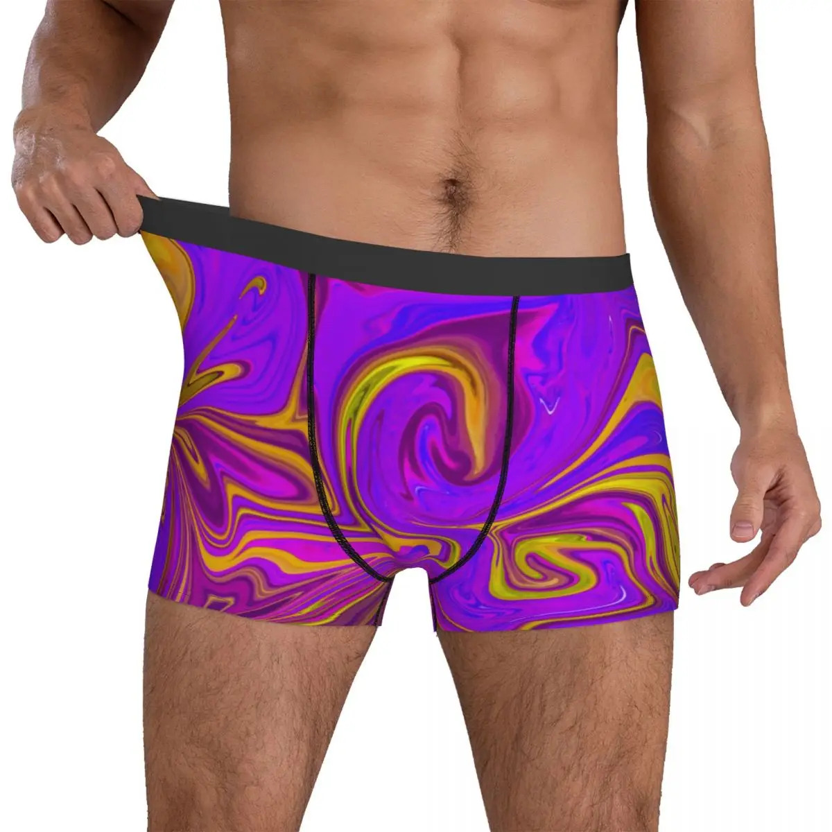 

Neon Liquid Print Underwear Abstract Design Design Boxershorts Hot Males Underpants Comfortable Boxer Brief Birthday Gift