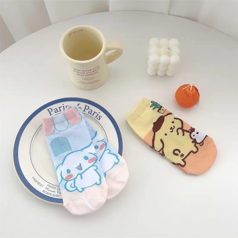 Sanrio японские дышащие Нескользящие невидимые Симпатичные носки для девушек