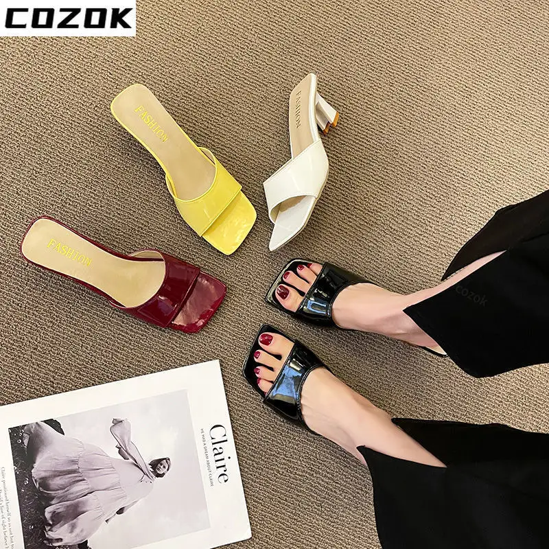 

High-heeled Slippers 2022 New Hot Style Sandals and Slippers for Women's Outer Wear Fashion Outing Net Red Ins Shoes with Skirt