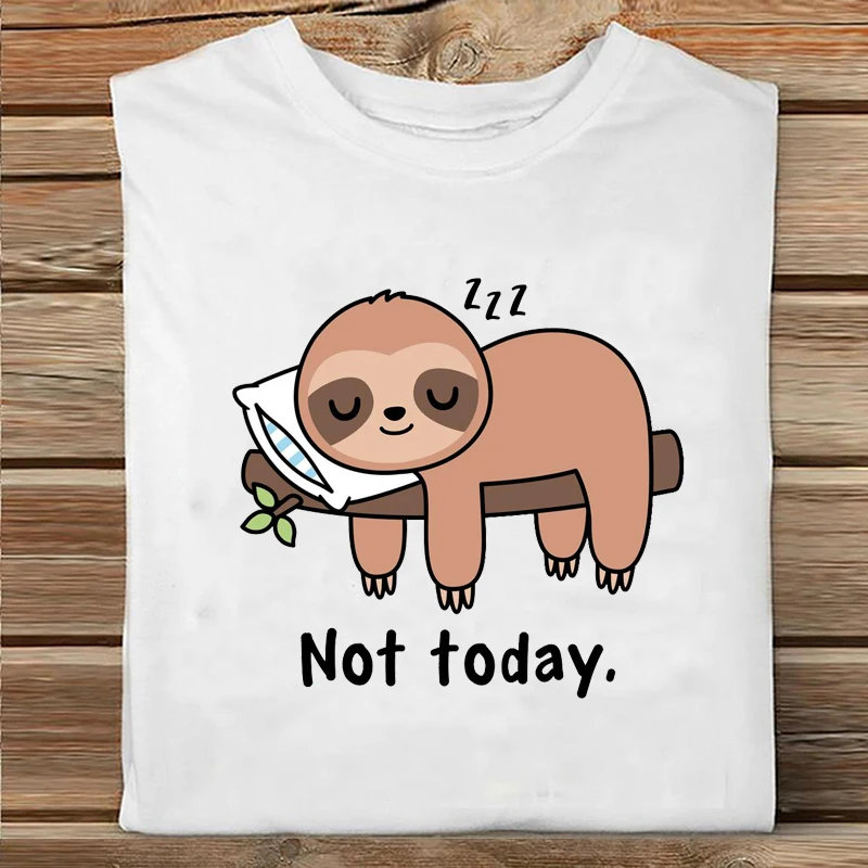 

Women Cute Fashion Sloth Animal Lazy Short Sleeve Spring Printing Clothes Print Tshirt Female Tee Top Ladies Graphic T-shirt