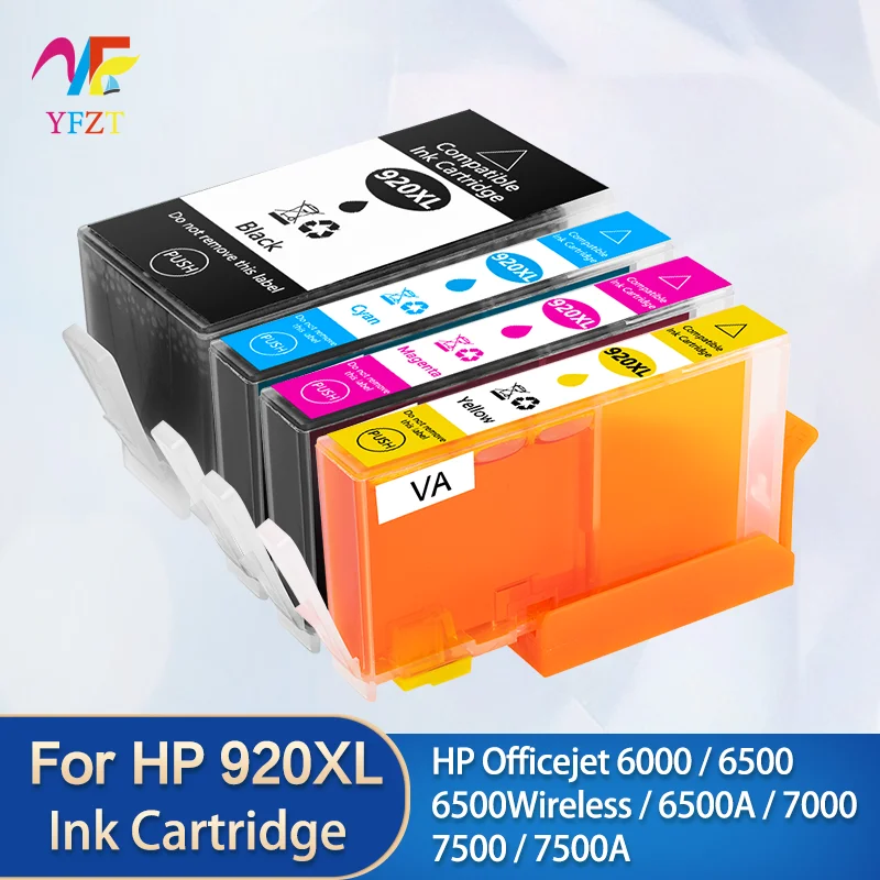 Фото Для HP920 920XL BK черный C M Y картридж, совместимый с принтером HP OfficeJet 6000/6500/6500Wireless/6500A/7000/750/7500A №1