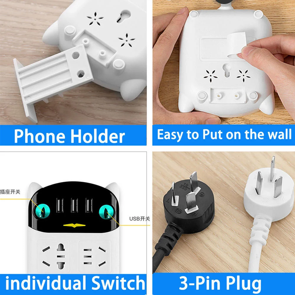 Удлинитель питания с 3 отверстиями USB 2 8/1 8 м