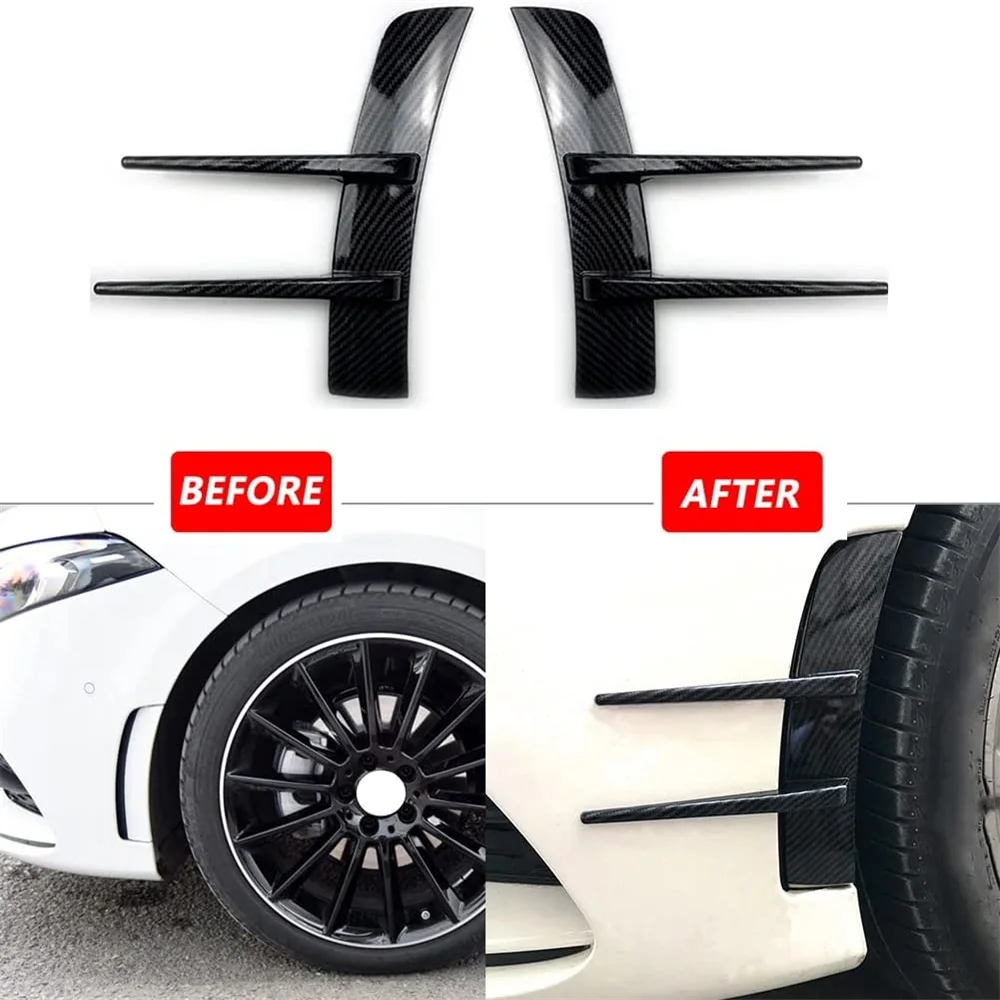 

2Pcs Front Bumpers Lip for Benz A-Class A180 A200 A220 Air Vent Trim Spoiler Canards Splitter Car Styling Accessory