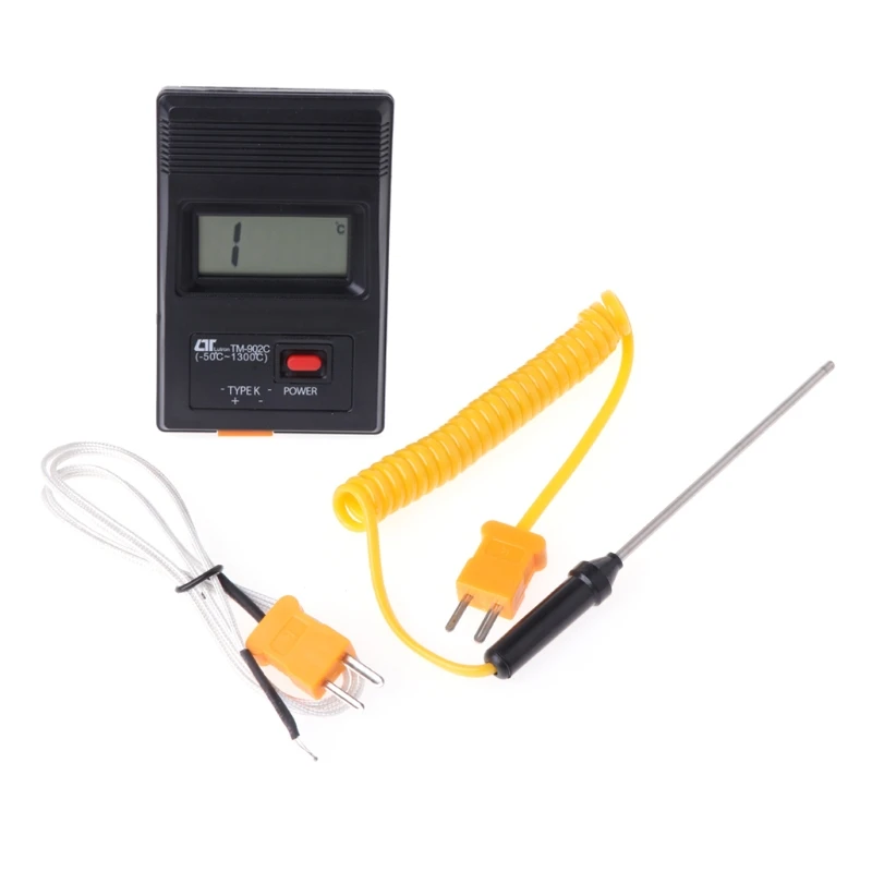 

-50C to 1300C Compact Temperature Meter Portable Digital Type Thermometer 2 Types Thermocouple Probe Detector