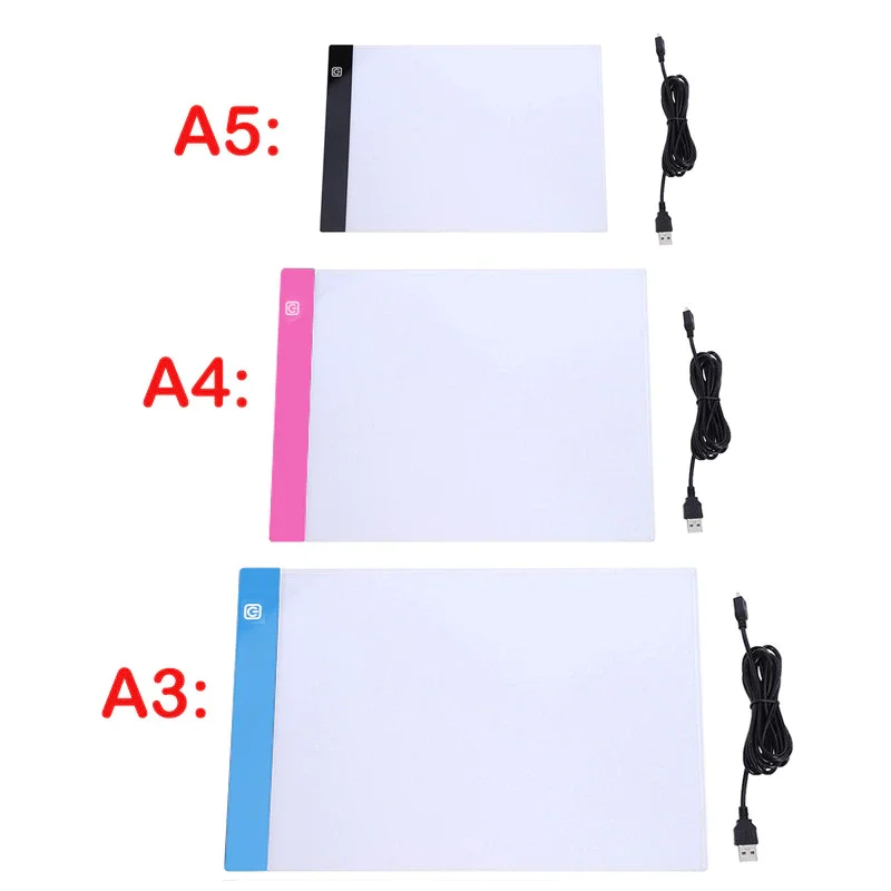 

Three Level Dimmable Led Light Pad Drawing Board Pad Tracing Light Box Eye Protection Easier for Diamond Painting A3/A4/A5