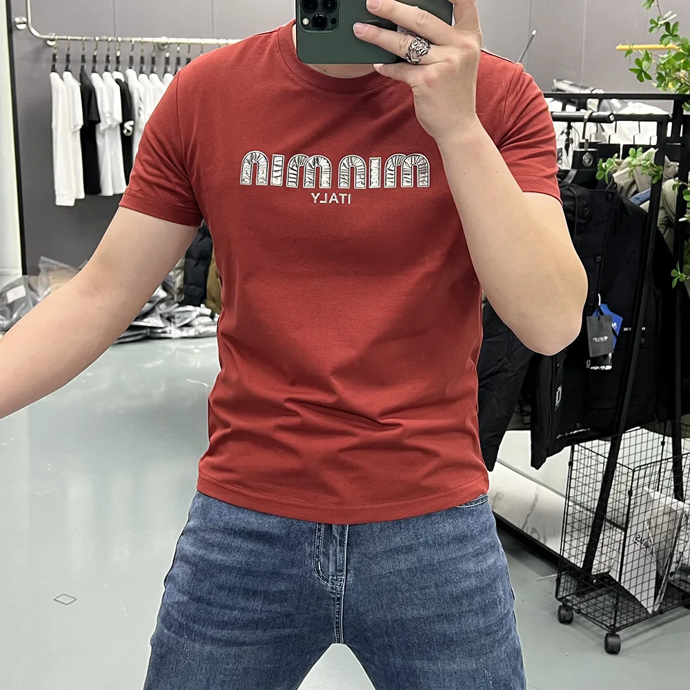 Мужская трендовая футболка Элитный бренд Высококачественные мужские футболки