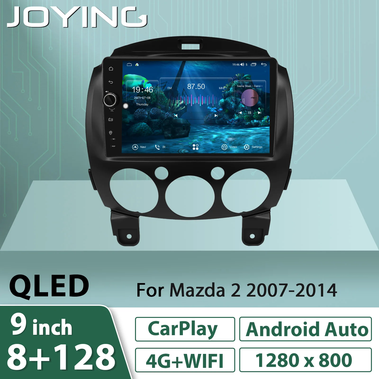 Автомагнитола 9 дюймов Android для MAZDA 2 Mazda2 2007 2008 2009 2010 2011 2012 2013 2014 без DVD 2din |