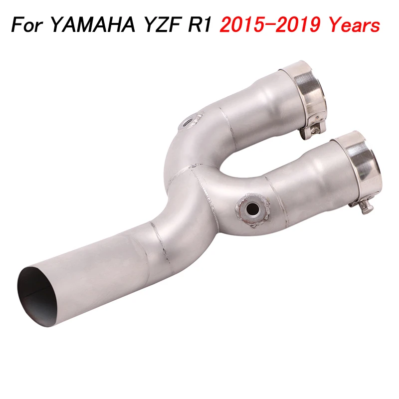 

Модифицированная выхлопная труба без шнуровки среднего звена для YAMAHA YZF R1 2015 2016 2017 2018 2019 года глушитель