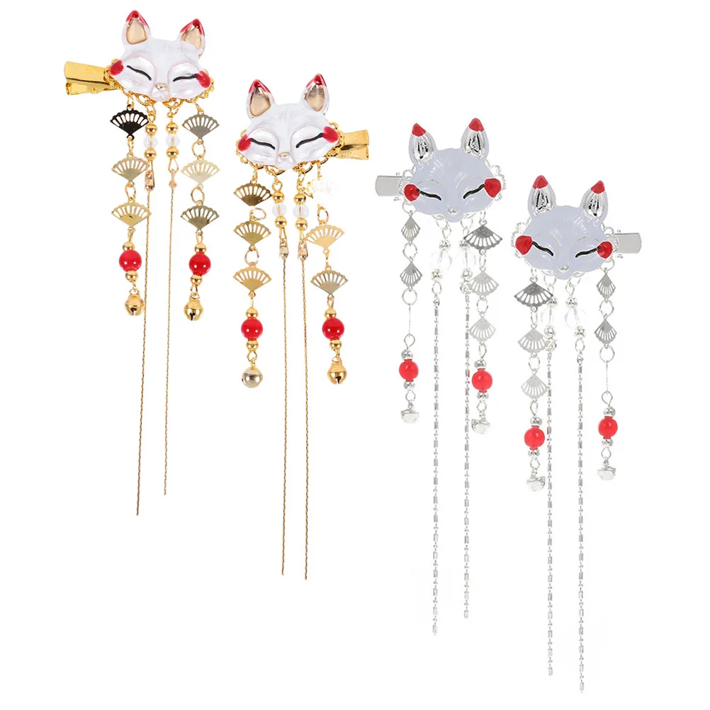 

2 pairs of Hanfu Tassel Hair Clips Hair Ornament Traditional Clothes Hanfu Hair Decoration