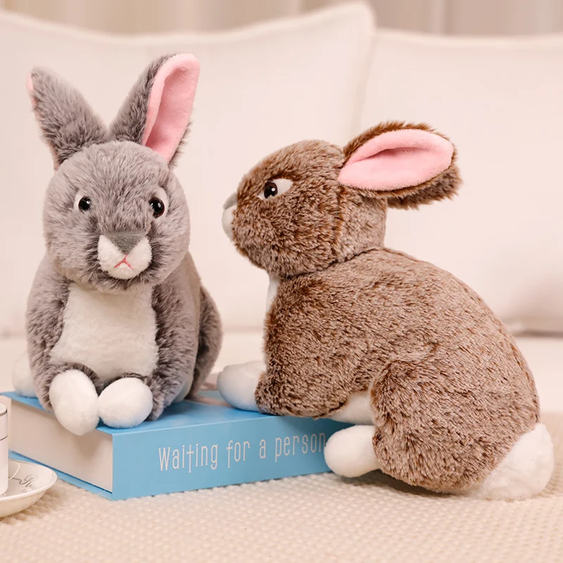 

25cm/30cm Cute Simulation Rabbit Plush Toy Stuffed Soft Lying Hare Bunny Appease Doll Toys for Kids Girls Birthday Gift Decor