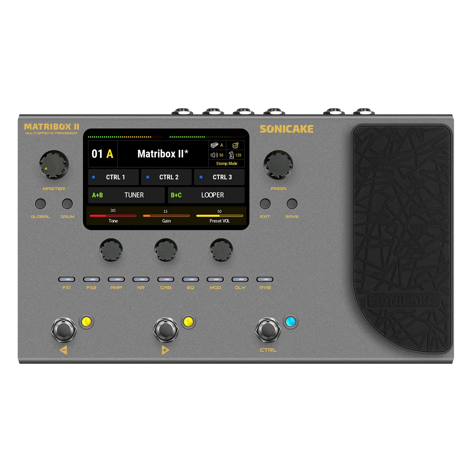 

SONICAKE Matribox II QME-100 Guitar Bass Amp Modeling Multi-Effects Processor with Expression Pedal FX Loop MIDI