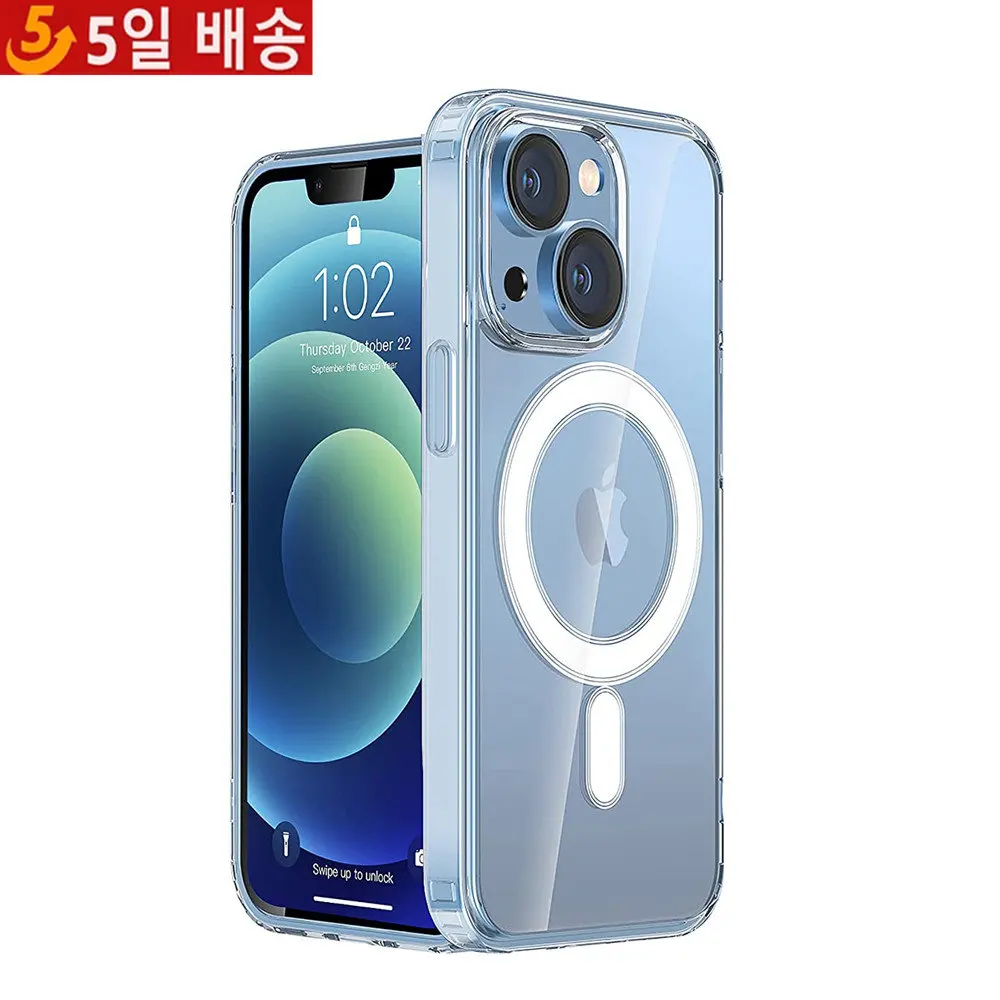 

SPRIMO Transparent Magnetic Phone Case for iPhone 14 13 12 11 Wireless Charging Cover For iPhone 15 13 12Pro Max Magnet Case