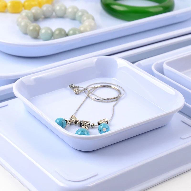

10cm x 10cm Rhinestone Plate For Beads Display Plastic Tray White Containers Jewelry Storage Organizer