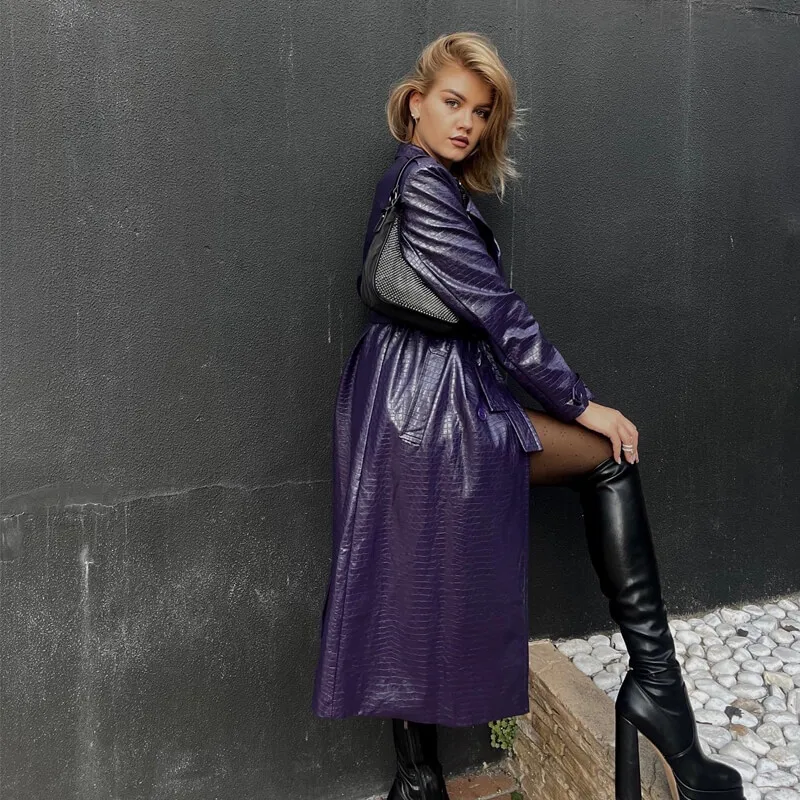 Onlymaker Boots Women Black Platform Chunky Heel Knee High Patent Leather Square Toe  Lady Fashion Boots