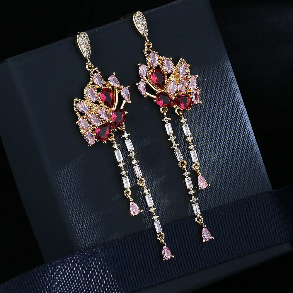 

Серьги женские из серебра 925 пробы с длинными кисточками и бабочками
