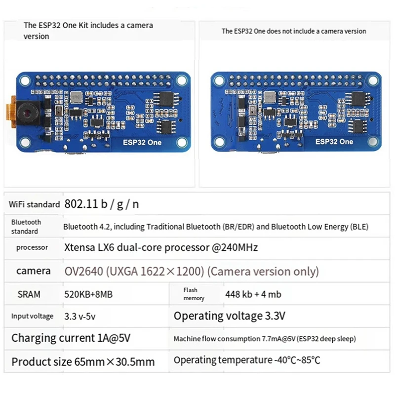 Плата разработки ESP32 240 МГц WIFI Bluetooth Поддержка изображения голосовой обработки B